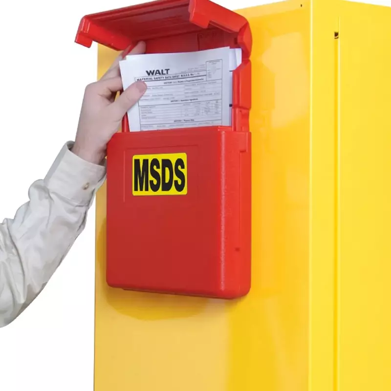 Justrite S23303 document storage box medium flip-top opening red