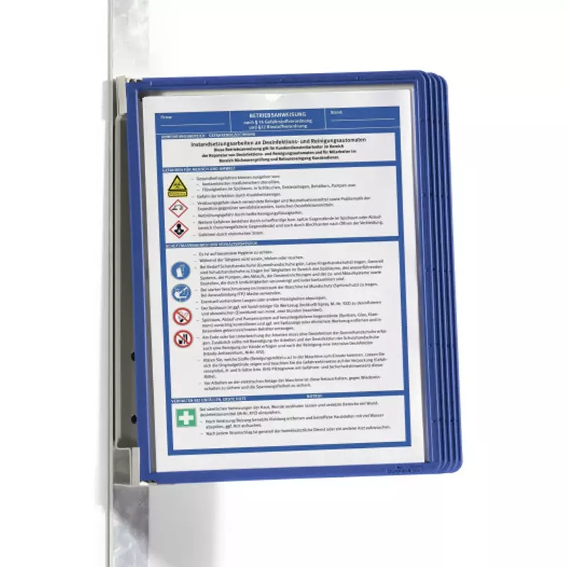 A4 documenthouder 5 documenthoezen magnetisch blauw