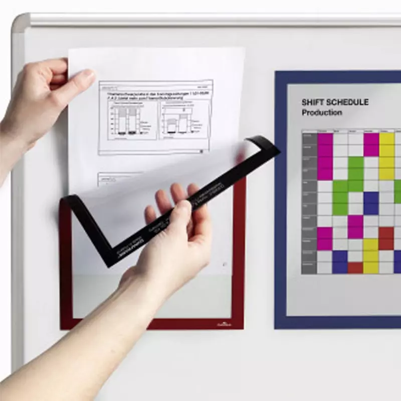 A5-documenthouder magnetisch Duraframe Magnetic zwart