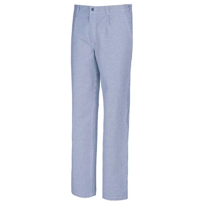 BP 1353-910-18 chef's and baker's trousers with pleats, blue and white, size 56