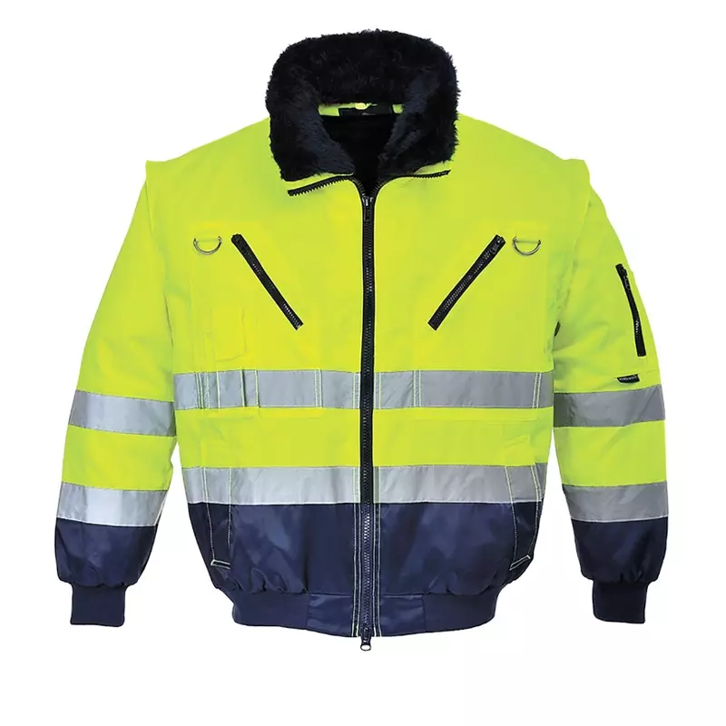 Portwest PJ50 Hi-Vis 3-in-1 pilot jacket fluorescent yellow/navy blue size 2XL