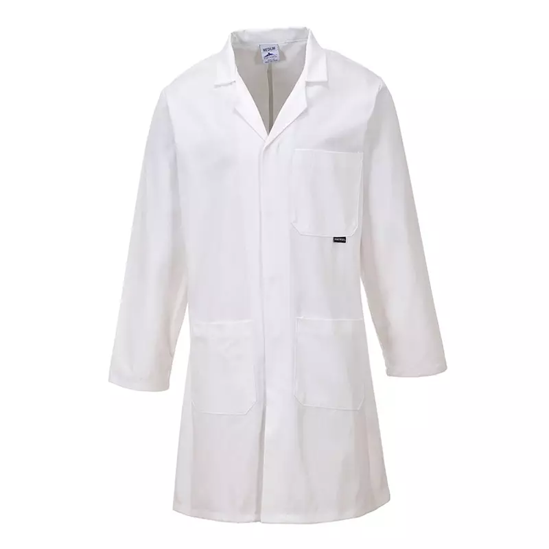 Portwest C851 long cotton work jacket white size XL
