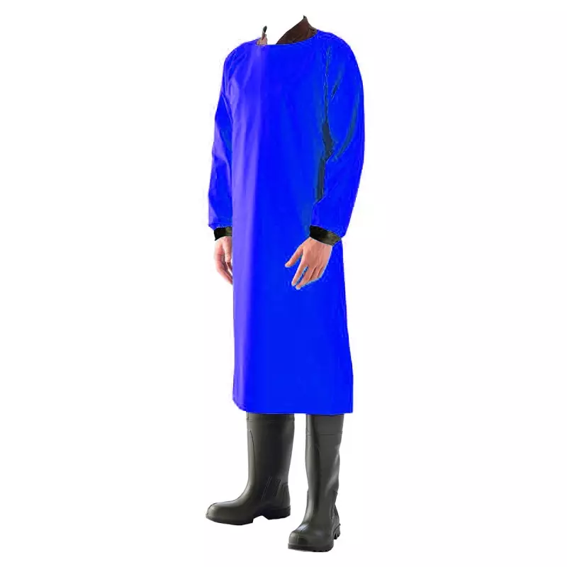 Tablier Manulatex Juliet en polyuréthane à manches, 400 µm, bleu, taille M