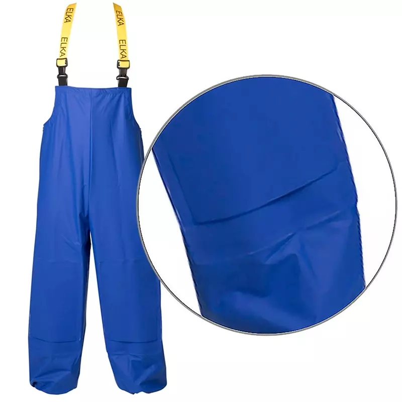 Amerikaans regenoverall PVC met knievakken Elka korenblauw maat XL