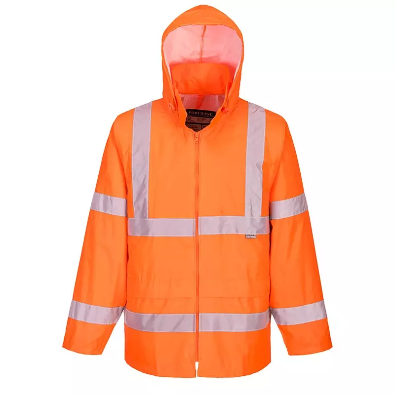 Veste imperméable à capuche Portwest H440 haute visibilité orange fluo, taille XS