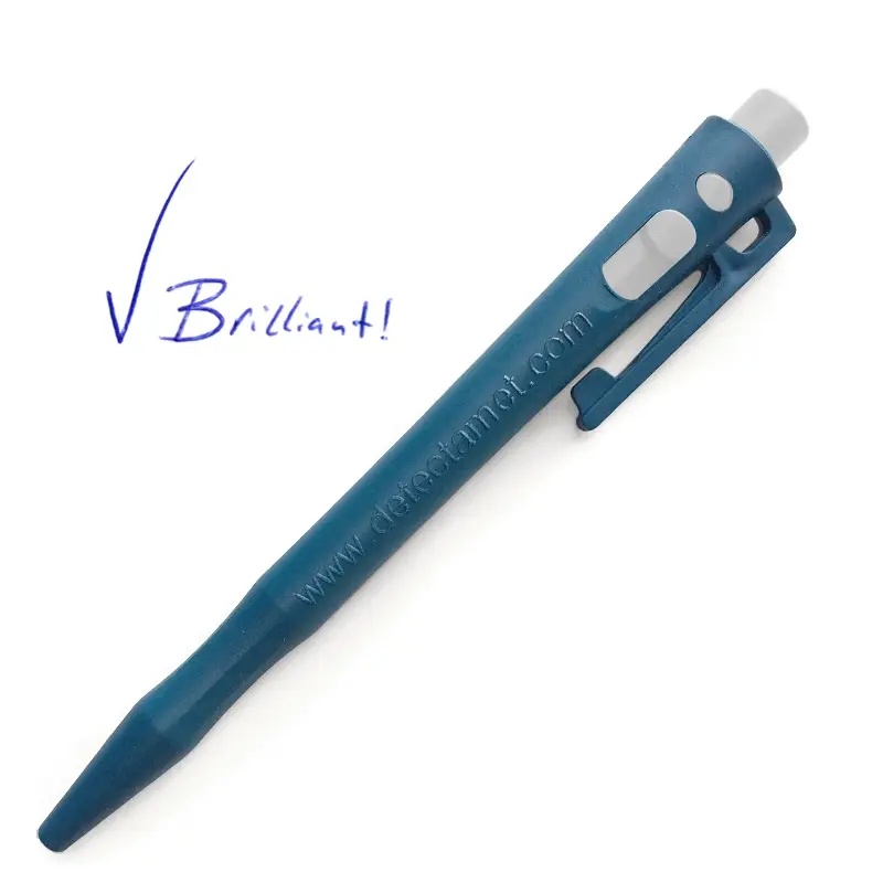 Gel pen HD with clip, blue casing, blue ink