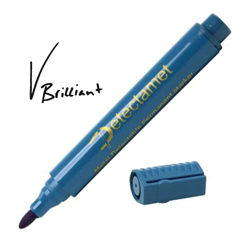 Detectamet permanent marker detectable round tip ink black