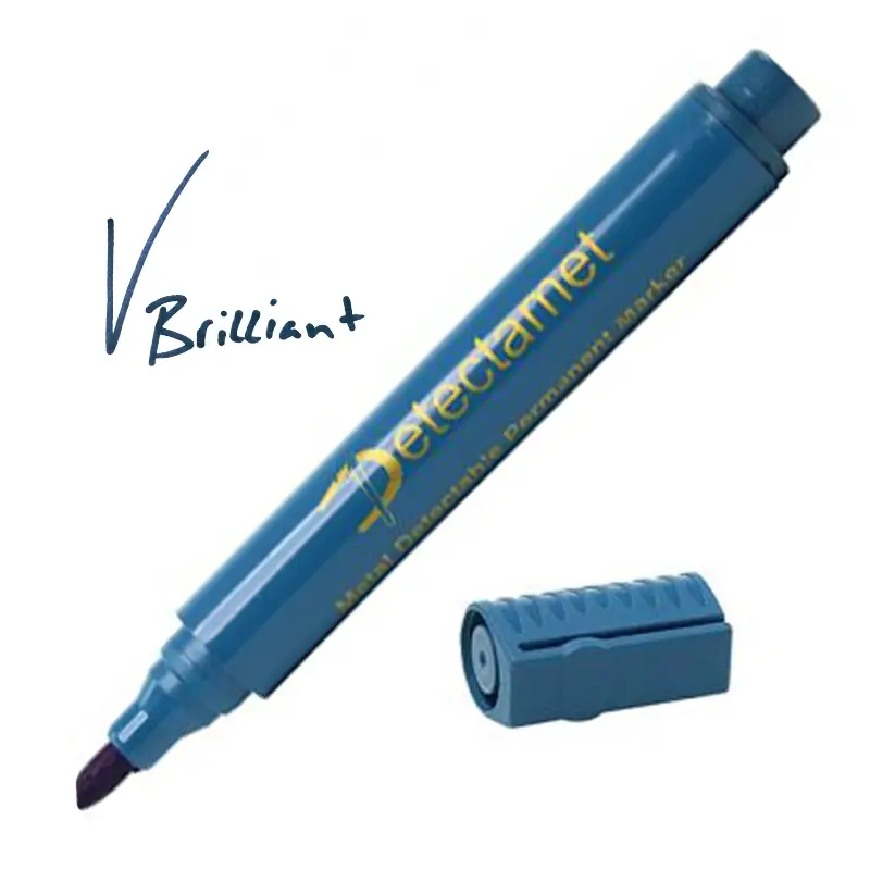 marqueur permanent à pointe biseautée, encre bleue