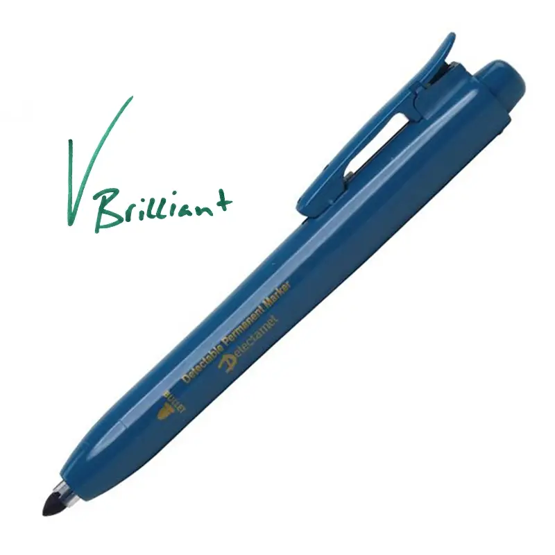 Permanent marker click-in round tip green ink
