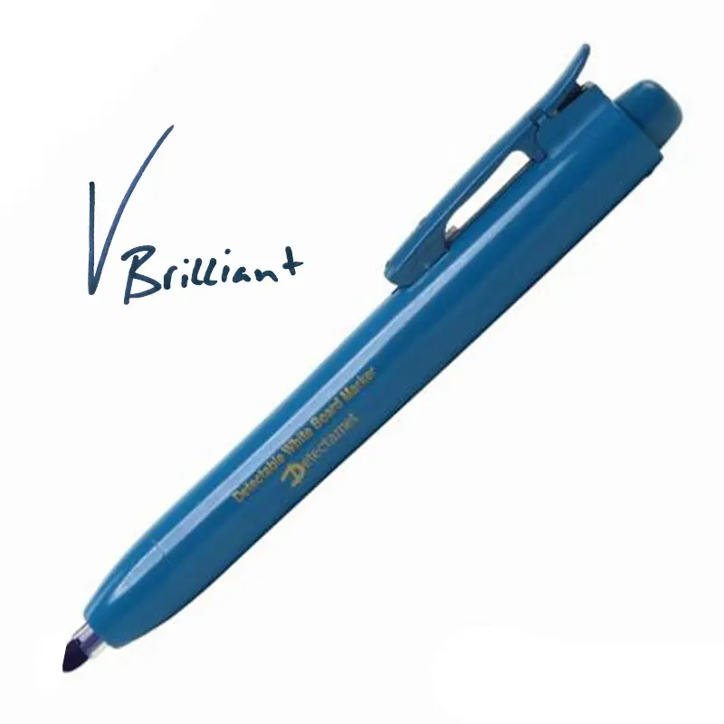 Marqueur pour tableau blanc Detectamet à pointe biseautée détectable par clic, encre bleue