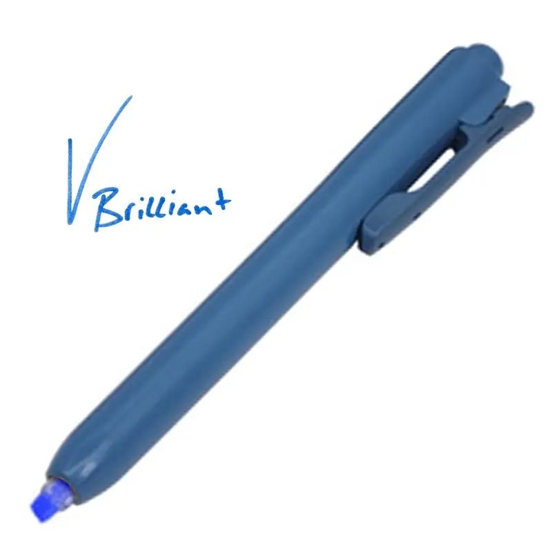 Detectamet highlighter detectable click-in fluorescent ink blue