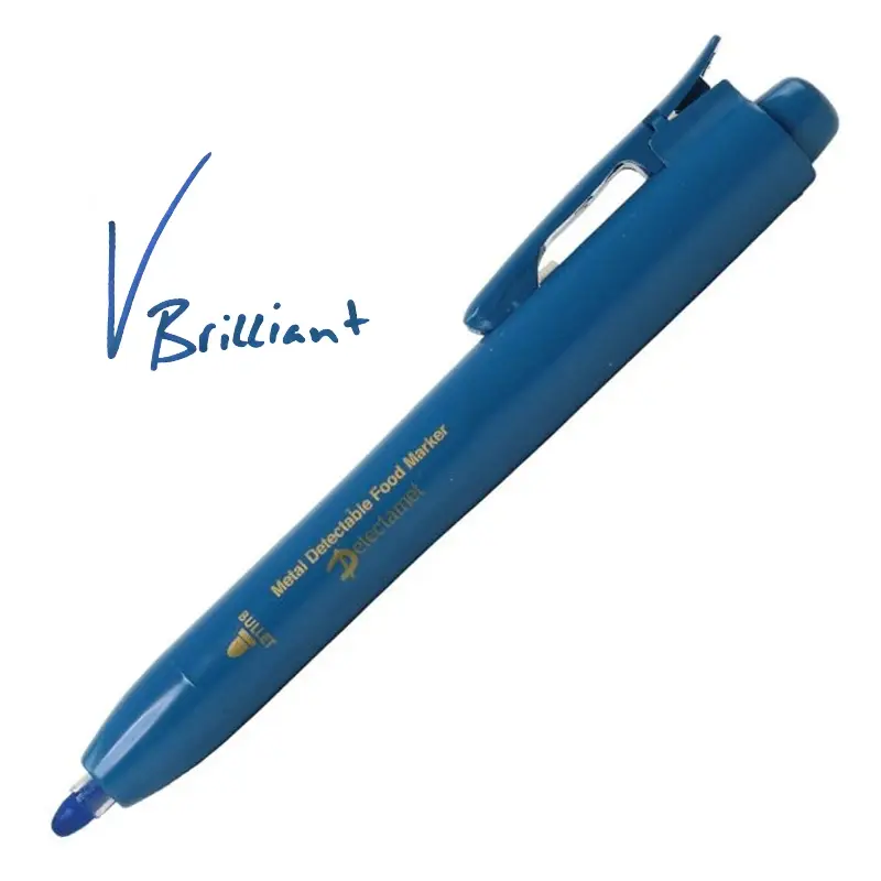 Detectamet meat marker detectable snap-in round tip blue ink