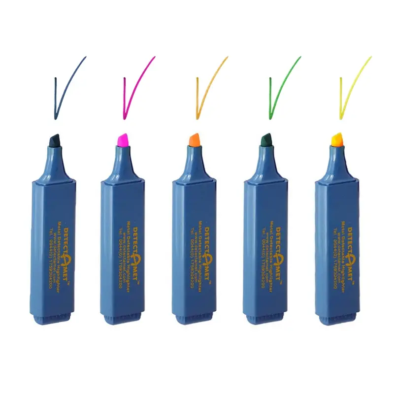 Surligneurs à encre détectable, lot de 5 couleurs