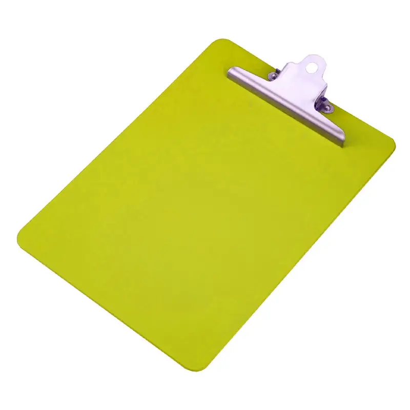 Klembord PP A4 staand met zware RVS clip geel