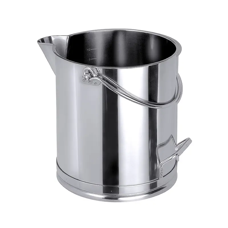 Seau droit avec bec verseur, acier inoxydable 18/10, 15 litres