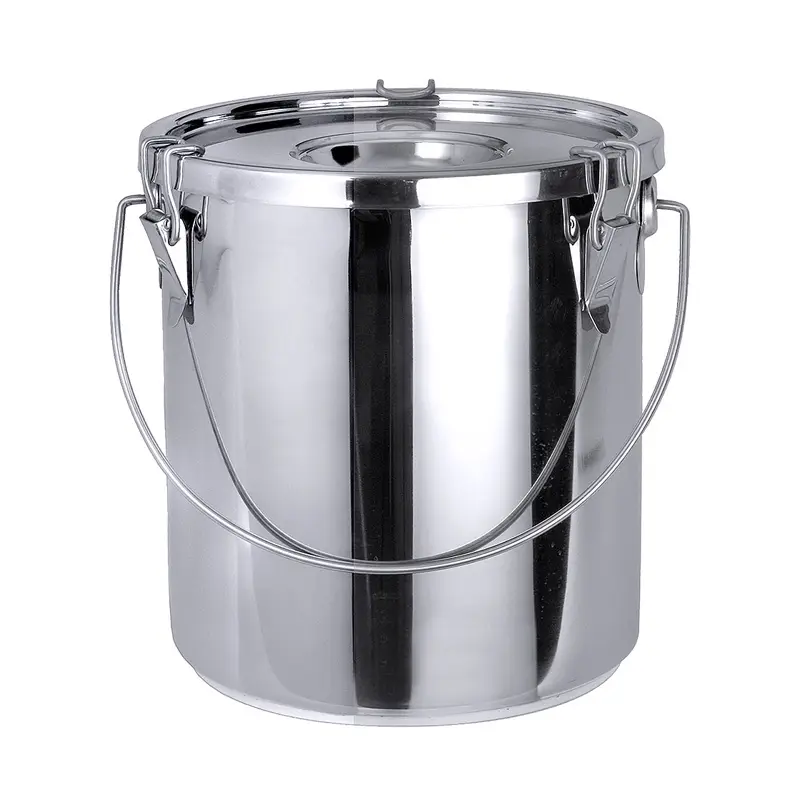Transportemmer met deksel RVS 18/10 6,5 liter
