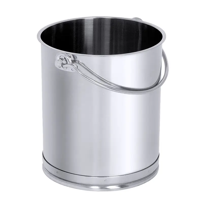 Seau droit en acier inoxydable 18/10 de 10 litres