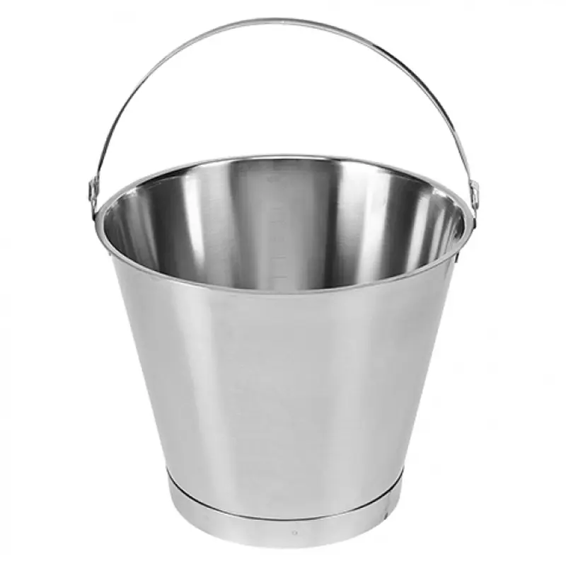 Stainless steel bucket with reinforced bottom 12.5 liters