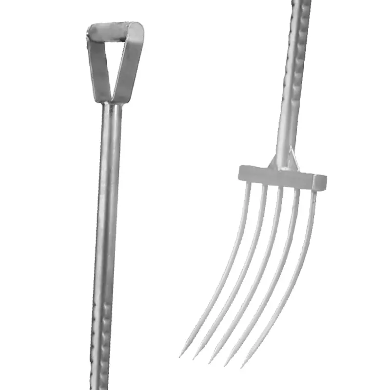 Stainless steel rake with D-handle 1080 mm handle