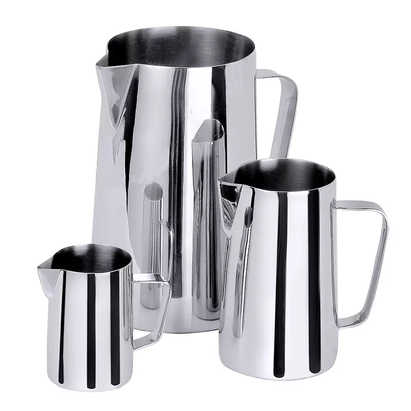 Straight pouring beaker with narrow spout, 18/10 stainless steel, 5 liters