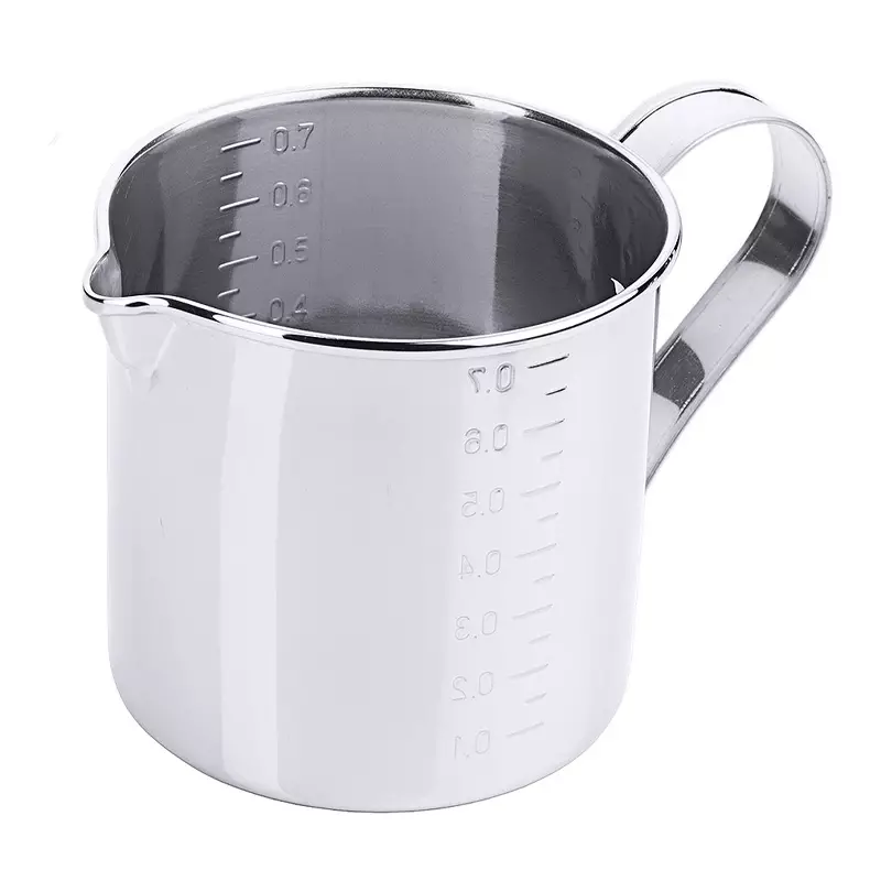 Maatbeker met maatverdeling en schenktuit RVS 18/10 0,7 l