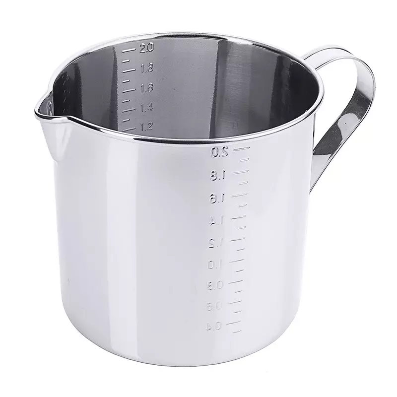 Tasse à mesurer graduée avec bec verseur, en acier inoxydable 18/10, 2,1 l