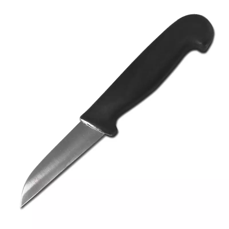 Vegetable knife detectable straight blade 9 cm black