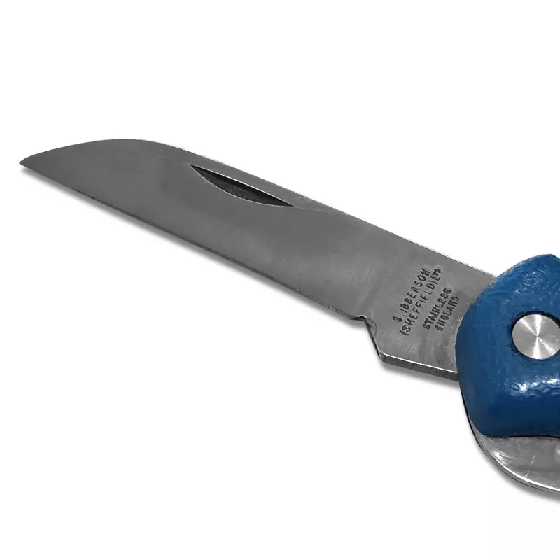Detectamet zakmes detecteerbaar lambsfoot lemmet 55 mm blauw