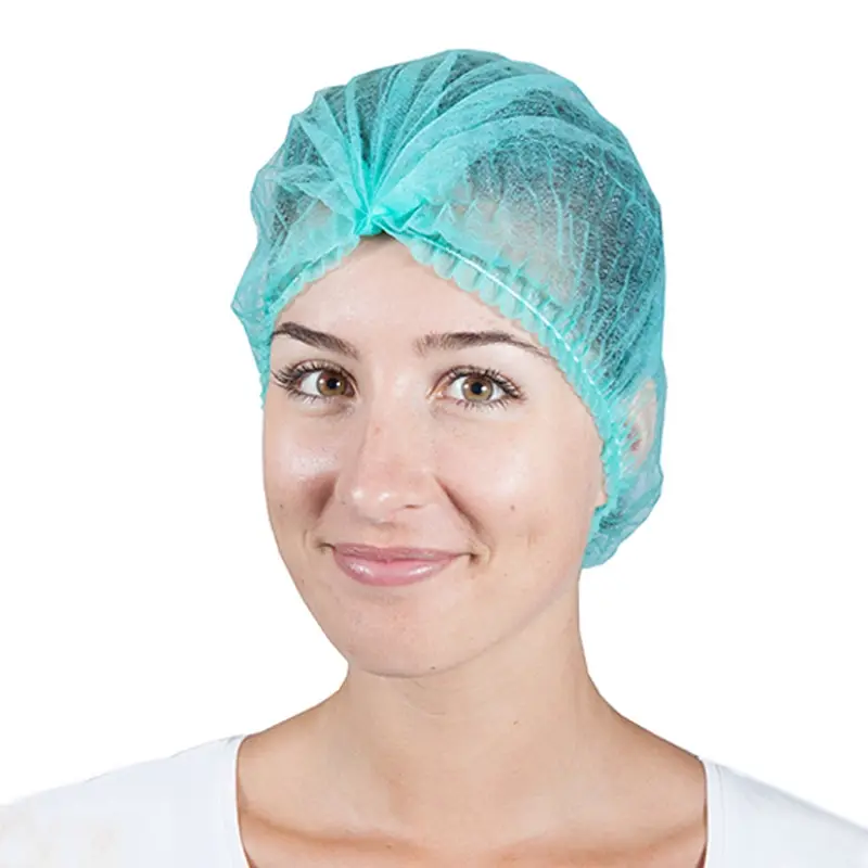 Filets à cheveux jetables Hycare à spirale détectable 53 cm en polypropylène non tissé vert
