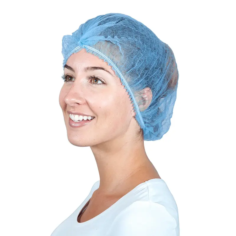 Hycare disposable hairnets detectable spiral 53 cm non-woven polypropylene blue