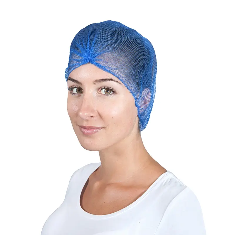 Filet à cheveux en nylon micro-maille détectable 63 cm bleu