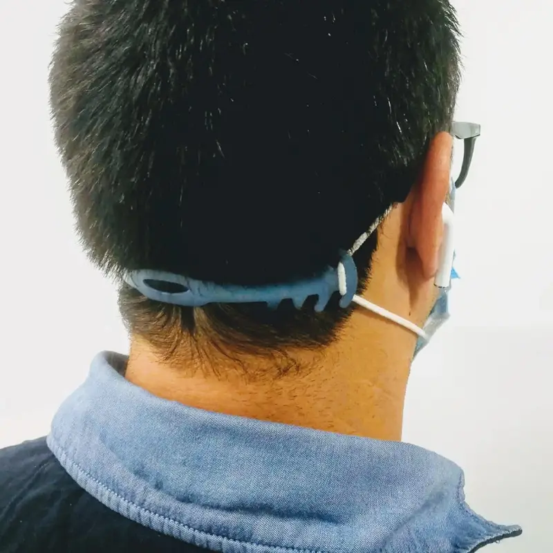Mask clip with elastic detectable blue