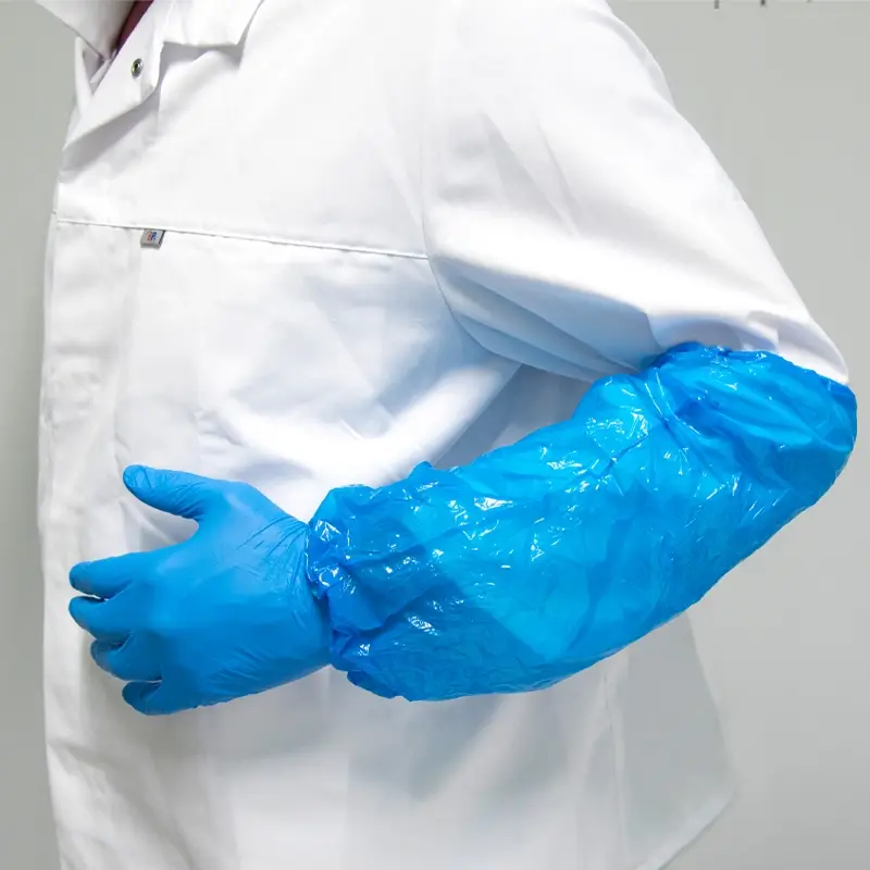 Hycare disposable oversleeve detectable PE 30 µm blue
