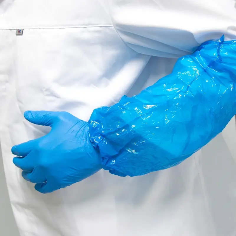 Hycare disposable oversleeve detectable PE 30 µm blue