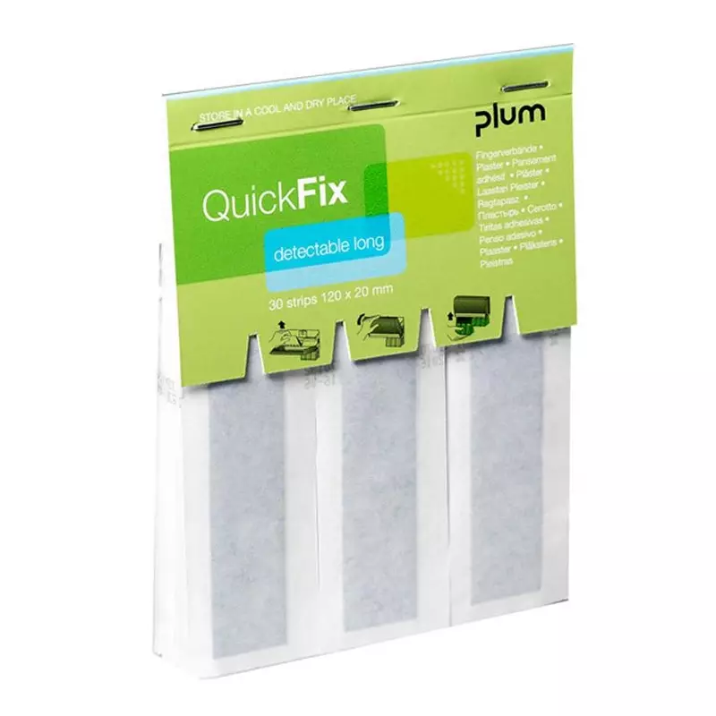 Pansements adhésifs Plum QuickFix Long 5509, bleus, 120 x 20 mm