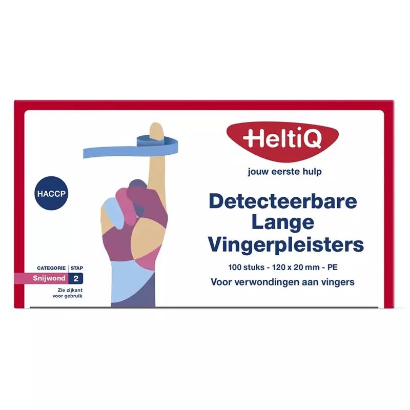 HeltiQ detectable long finger plasters PE 120x20 mm