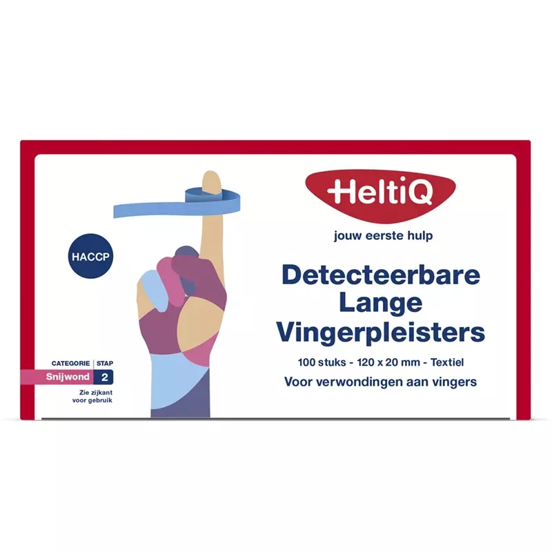 HeltiQ detectable long finger plasters textile 120x20 mm
