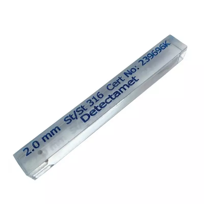 Metaaldetectie teststick RVS 316 3.5 mm 100x12x20 mm blauw