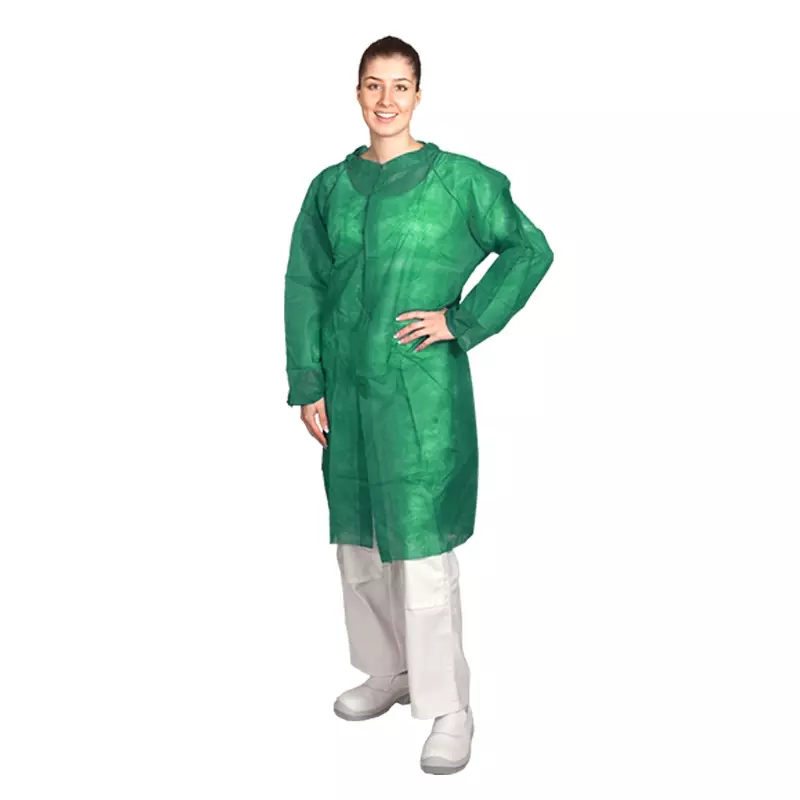 Hycare disposable bezoekersjas met klittenband non-woven polypropyleen groen maat XL