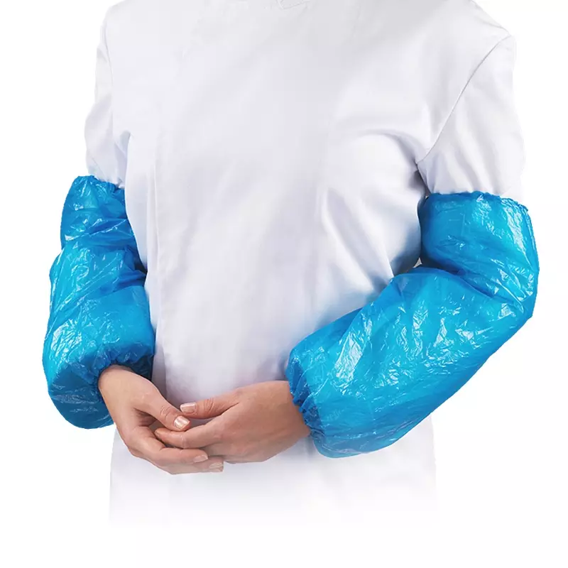 Hycare disposable overmouw handgemaakt 20 mu polyethyleen 40x20 cm blauw