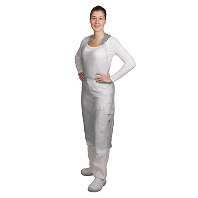 Tablier jetable Hycare, bloc de polyéthylène déchirable blanc 20 µm