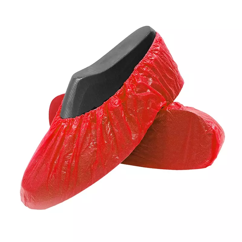 Surchaussures jetables Hycare à surface rugueuse, 75 µm, polyéthylène rouge