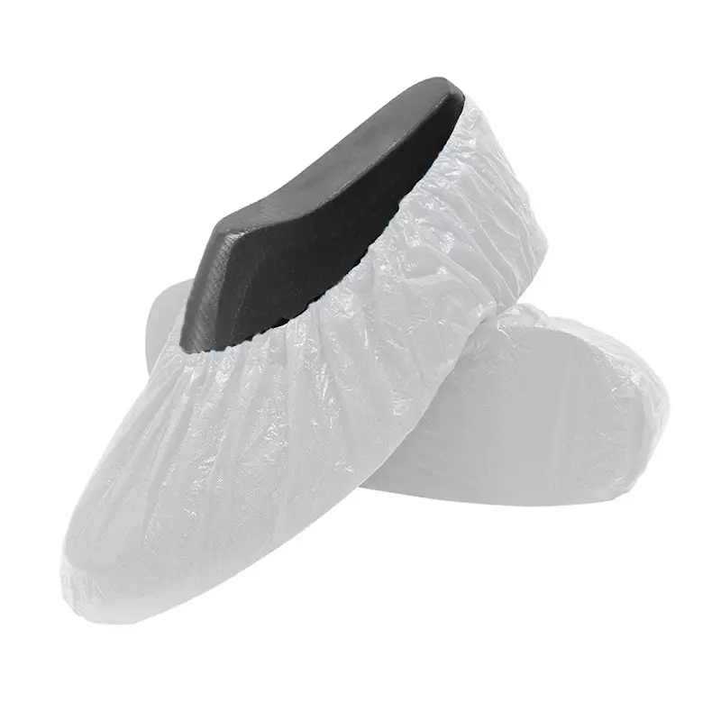 Surchaussures jetables Hycare à surface rugueuse, 75 µm, polyéthylène blanc