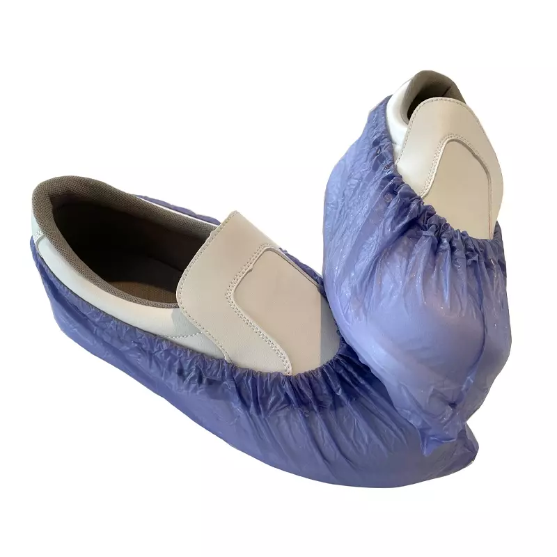 Couvre-chaussures jetable bleu 130 µm PVC 38 x 16 cm