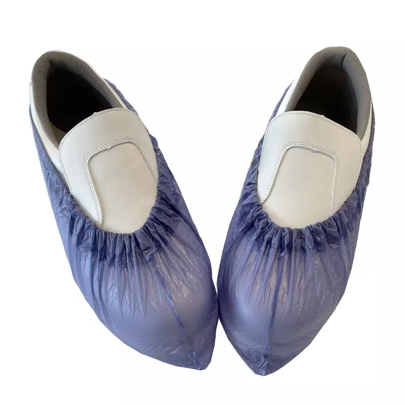 Couvre-chaussures jetable bleu 130 µm PVC 38 x 16 cm