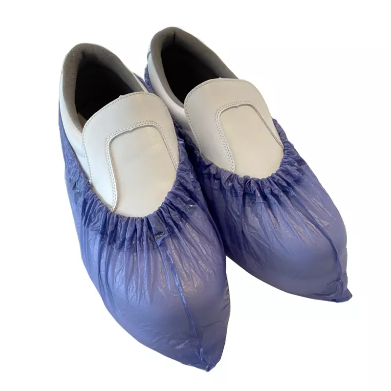 Couvre-chaussures jetable bleu 130 µm PVC 38 x 16 cm