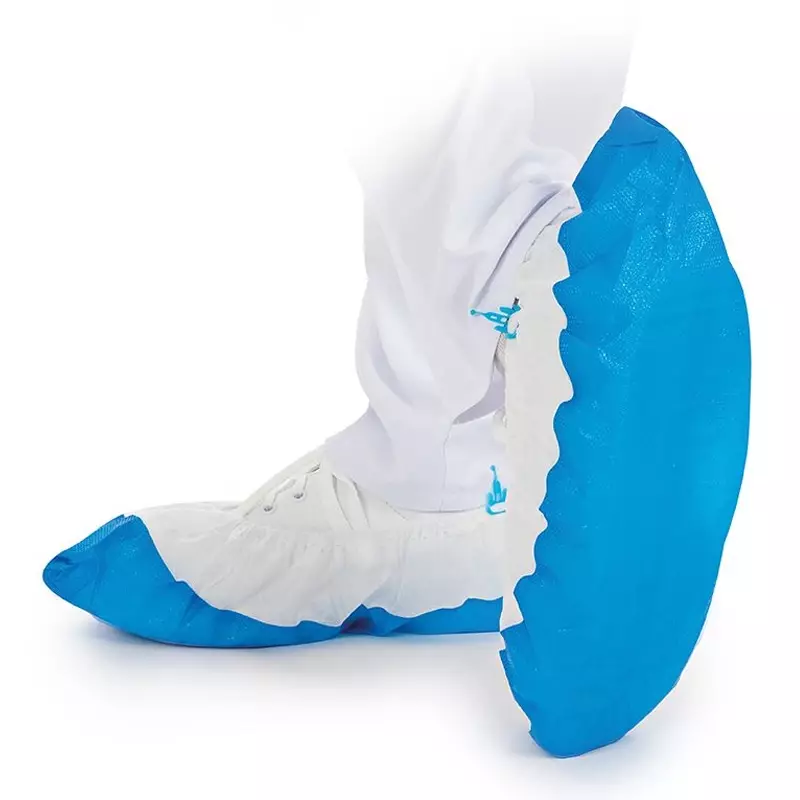 Disposable shoe cover for dispenser PP/CPE 44 cm blue