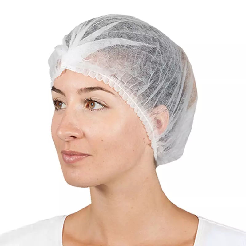 Hycare disposable haarnetjes wokkel non-woven polypropyleen wit 58 cm