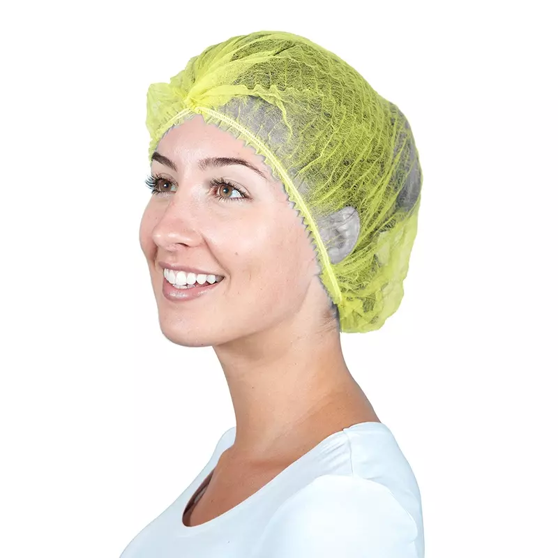 Hycare disposable haarnetjes wokkel non-woven polypropyleen geel 58 cm