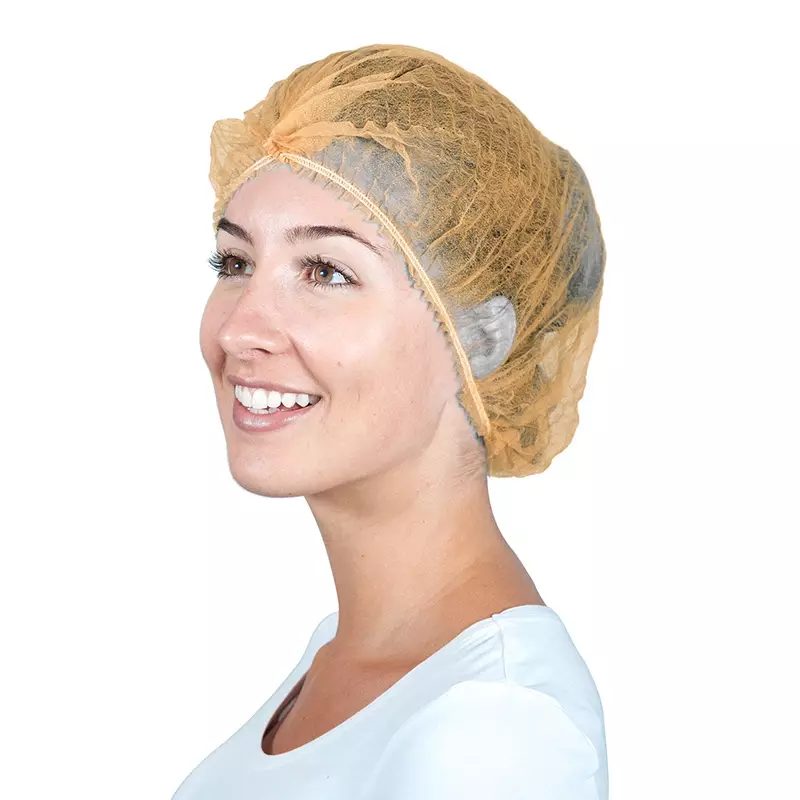 Hycare disposable haarnetjes wokkel non-woven polypropyleen oranje 58 cm